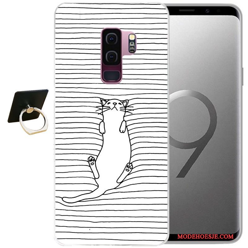 Hoesje Samsung Galaxy S9+ Reliëf Grijs Wind, Hoes Samsung Galaxy S9+ Zacht Telefoon