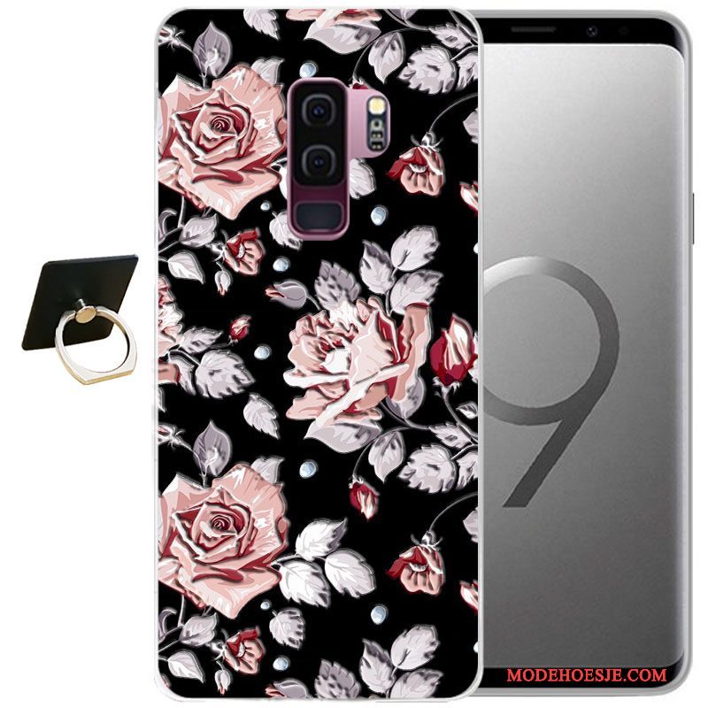 Hoesje Samsung Galaxy S9+ Reliëf Grijs Wind, Hoes Samsung Galaxy S9+ Zacht Telefoon