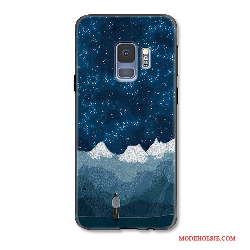 Hoesje Samsung Galaxy S9 Reliëf Hanger Anti-fall, Hoes Samsung Galaxy S9 Siliconen Telefoon Geel