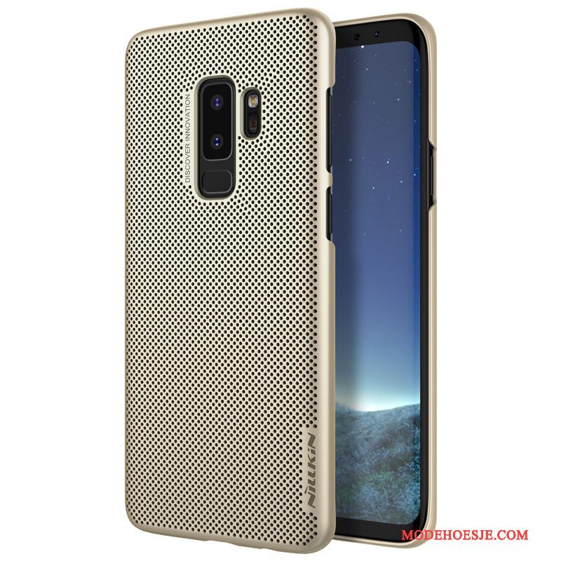 Hoesje Samsung Galaxy S9 Scheppend Eenvoudige Blauw, Hoes Samsung Galaxy S9 Bescherming Schrobben Goud