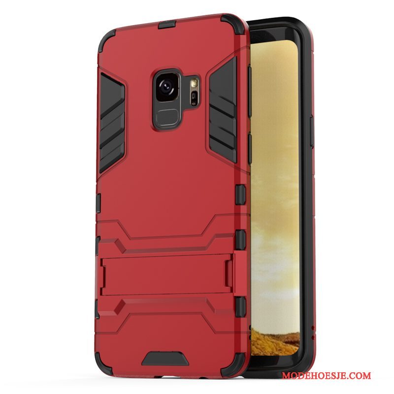 Hoesje Samsung Galaxy S9+ Scheppend Rood Schrobben, Hoes Samsung Galaxy S9+ Zakken Anti-fall Persoonlijk