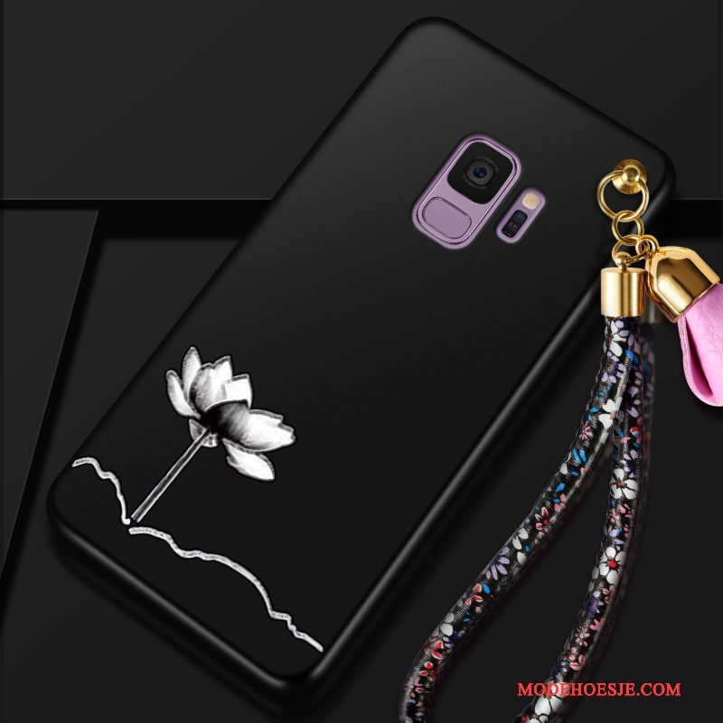 Hoesje Samsung Galaxy S9 Siliconen Bloemen Trend, Hoes Samsung Galaxy S9 Bescherming Roodtelefoon