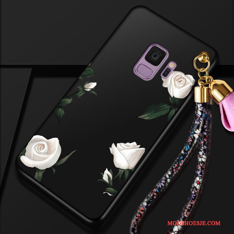 Hoesje Samsung Galaxy S9 Siliconen Bloemen Trend, Hoes Samsung Galaxy S9 Bescherming Roodtelefoon