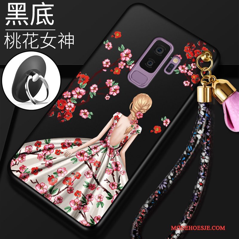 Hoesje Samsung Galaxy S9+ Siliconen Roodtelefoon, Hoes Samsung Galaxy S9+ Zacht Anti-fall Trend