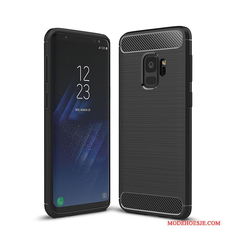 Hoesje Samsung Galaxy S9 Siliconen Roodtelefoon, Hoes Samsung Galaxy S9 Zakken Anti-fall Fiber