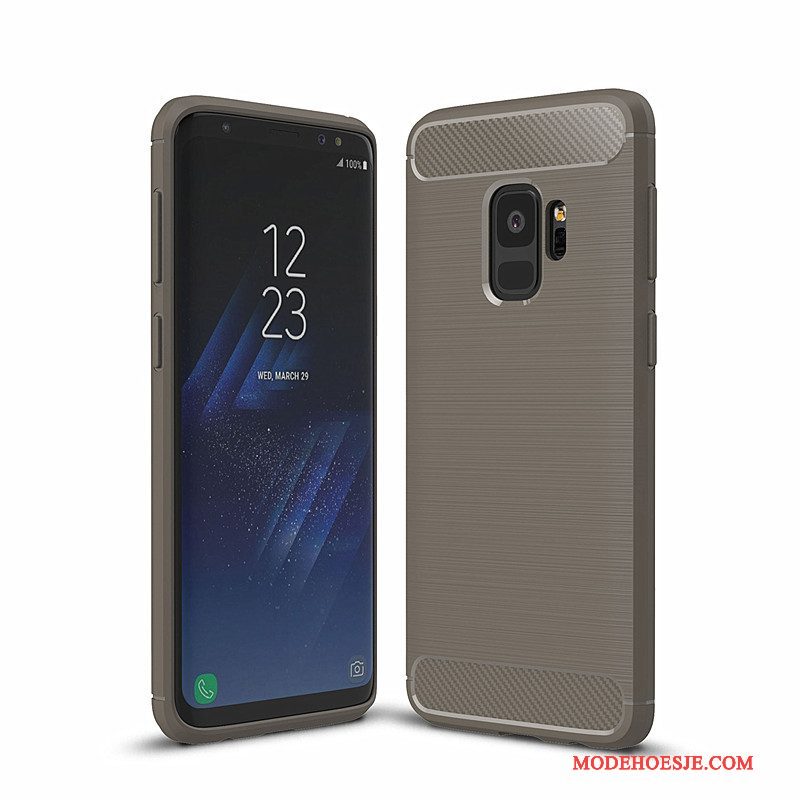 Hoesje Samsung Galaxy S9 Siliconen Roodtelefoon, Hoes Samsung Galaxy S9 Zakken Anti-fall Fiber