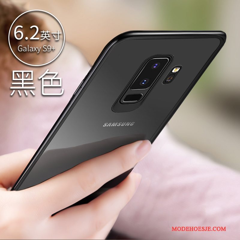 Hoesje Samsung Galaxy S9+ Siliconen Zwart Anti-fall, Hoes Samsung Galaxy S9+ Bescherming Telefoon Doorzichtig