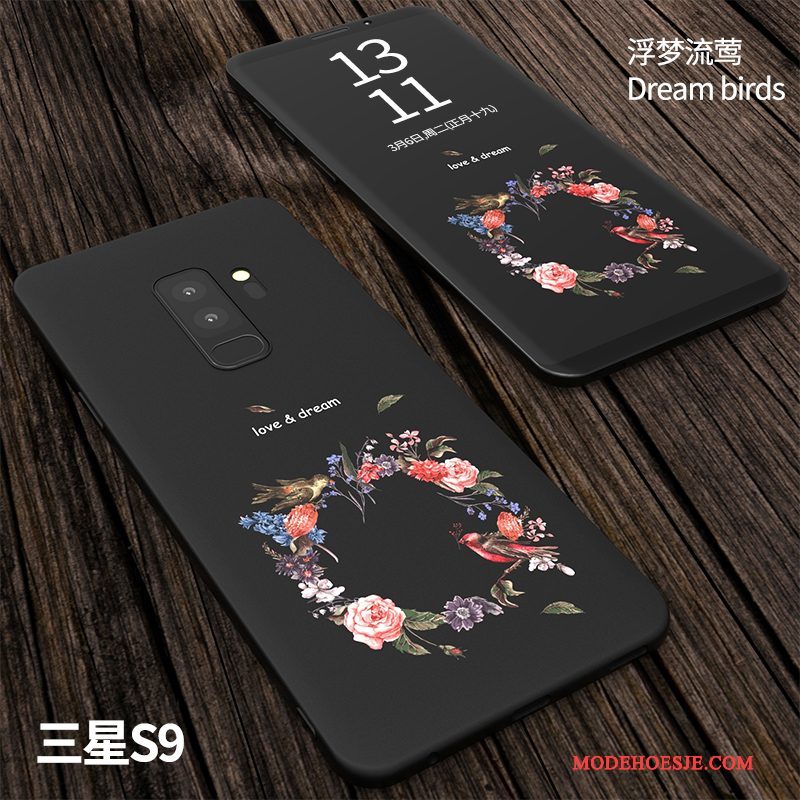 Hoesje Samsung Galaxy S9 Siliconen Zwart Schrobben, Hoes Samsung Galaxy S9 Scheppend Anti-falltelefoon