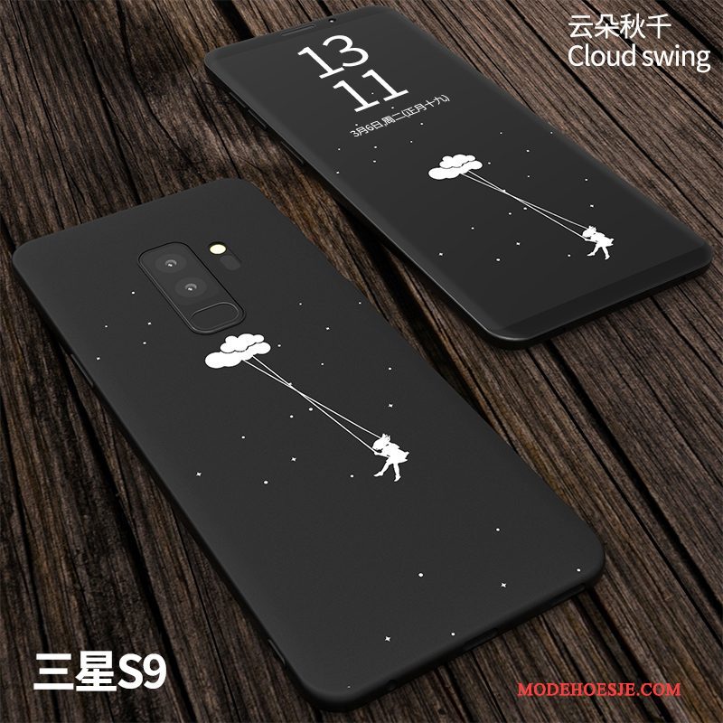 Hoesje Samsung Galaxy S9 Siliconen Zwart Schrobben, Hoes Samsung Galaxy S9 Scheppend Anti-falltelefoon