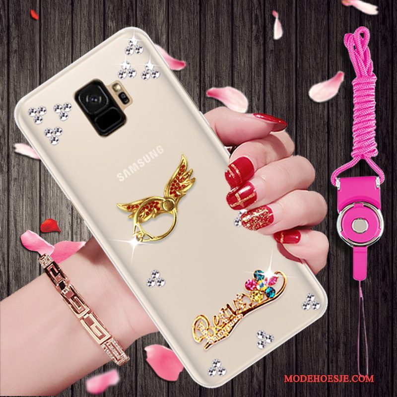 Hoesje Samsung Galaxy S9 Strass Goudtelefoon, Hoes Samsung Galaxy S9 Siliconen Persoonlijk Trend