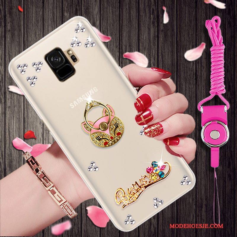 Hoesje Samsung Galaxy S9 Strass Goudtelefoon, Hoes Samsung Galaxy S9 Siliconen Persoonlijk Trend