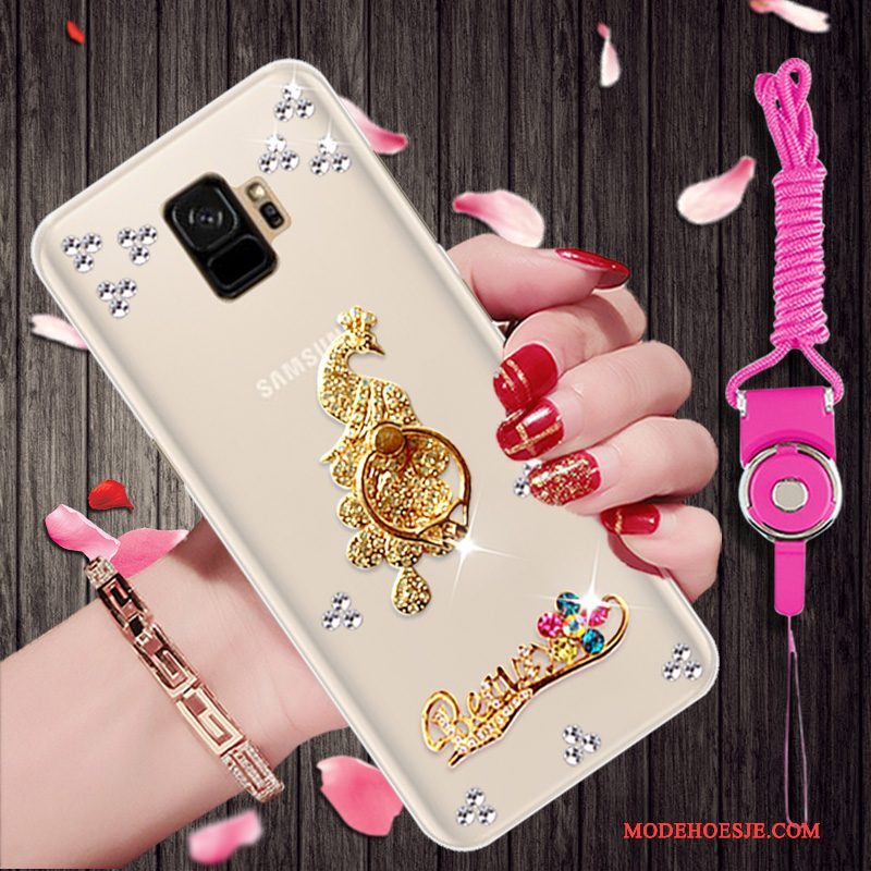 Hoesje Samsung Galaxy S9 Strass Goudtelefoon, Hoes Samsung Galaxy S9 Siliconen Persoonlijk Trend