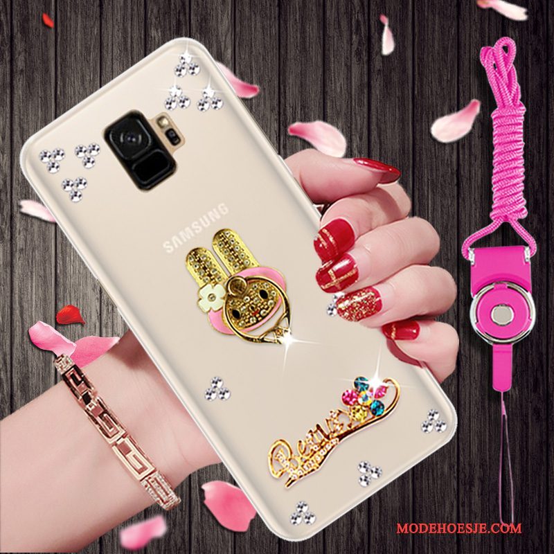 Hoesje Samsung Galaxy S9 Strass Goudtelefoon, Hoes Samsung Galaxy S9 Siliconen Persoonlijk Trend