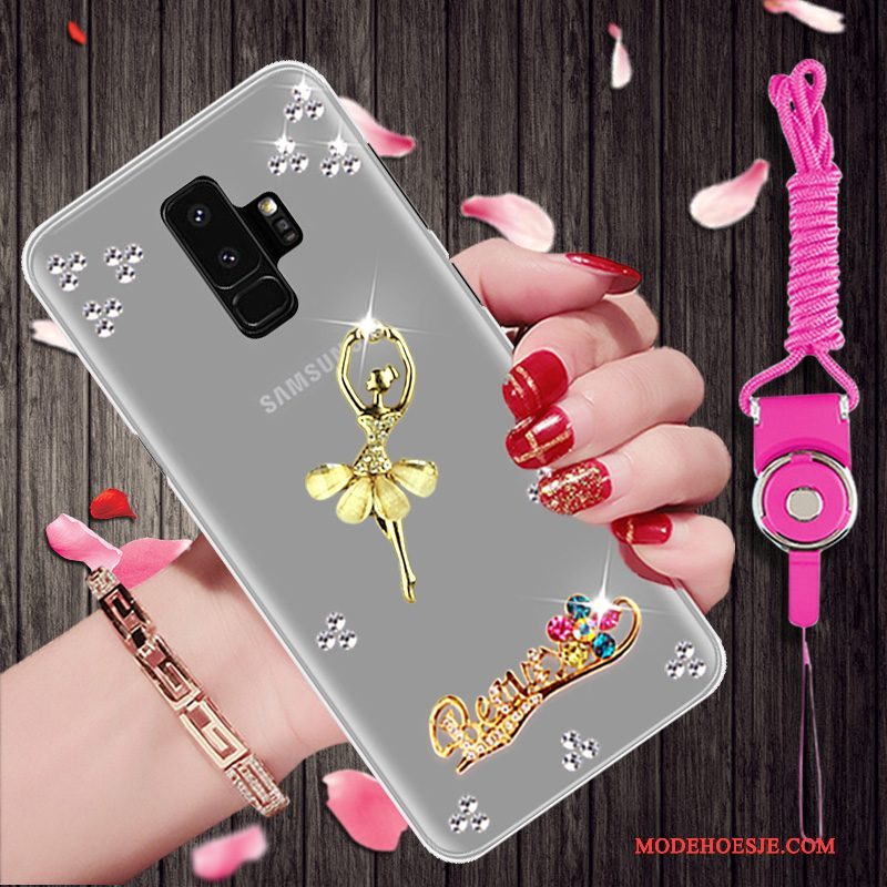 Hoesje Samsung Galaxy S9+ Strass Trend Goud, Hoes Samsung Galaxy S9+ Zacht Telefoon Persoonlijk