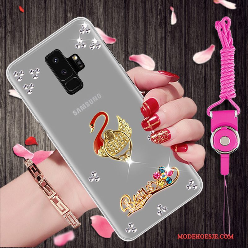 Hoesje Samsung Galaxy S9+ Strass Trend Goud, Hoes Samsung Galaxy S9+ Zacht Telefoon Persoonlijk