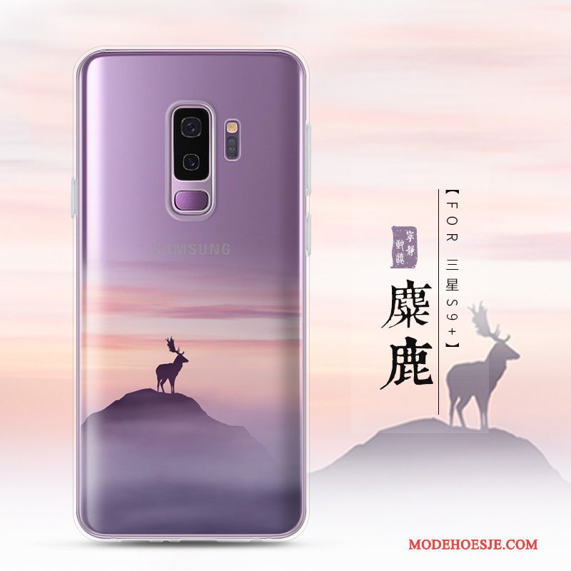 Hoesje Samsung Galaxy S9+ Zacht Anti-fall Doorzichtig, Hoes Samsung Galaxy S9+ Scheppend Telefoon Landschap