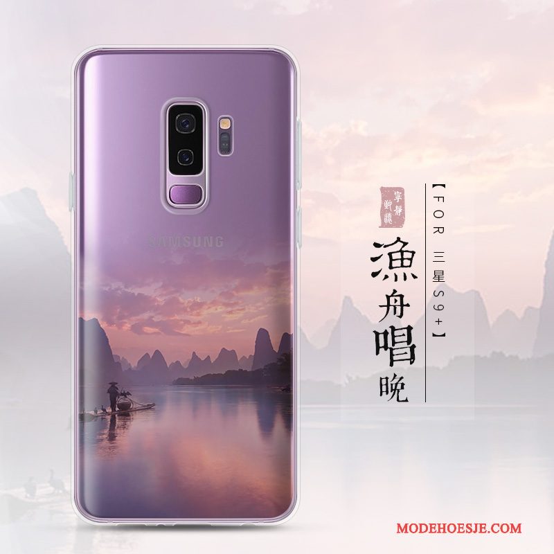 Hoesje Samsung Galaxy S9+ Zacht Anti-fall Doorzichtig, Hoes Samsung Galaxy S9+ Scheppend Telefoon Landschap