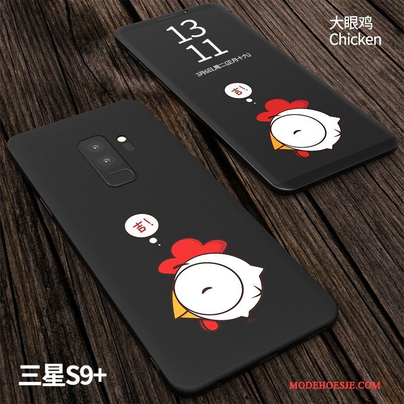 Hoesje Samsung Galaxy S9+ Zacht Schrobben Zwart, Hoes Samsung Galaxy S9+ Scheppend Anti-falltelefoon