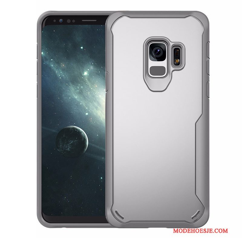 Hoesje Samsung Galaxy S9+ Zacht Telefoon Grijs, Hoes Samsung Galaxy S9+ Bescherming Anti-fall Doorzichtig