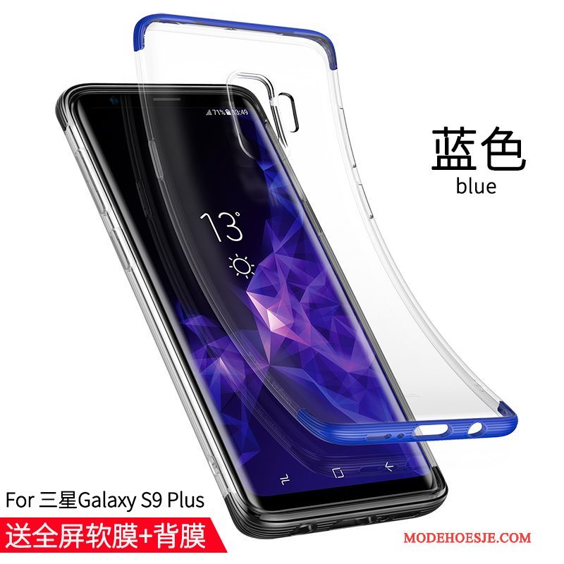 Hoesje Samsung Galaxy S9+ Zacht Trend Blauw, Hoes Samsung Galaxy S9+ Siliconen Anti-fall Dun