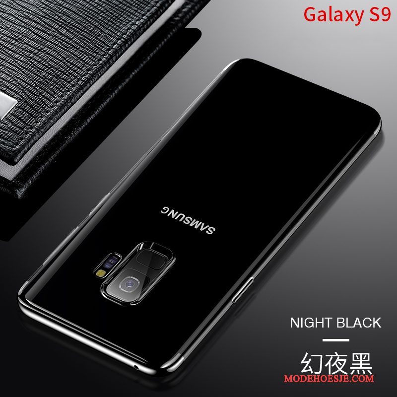 Hoesje Samsung Galaxy S9 Zacht Trendy Merk Dun, Hoes Samsung Galaxy S9 Zakken Donkerblauw Doorzichtig