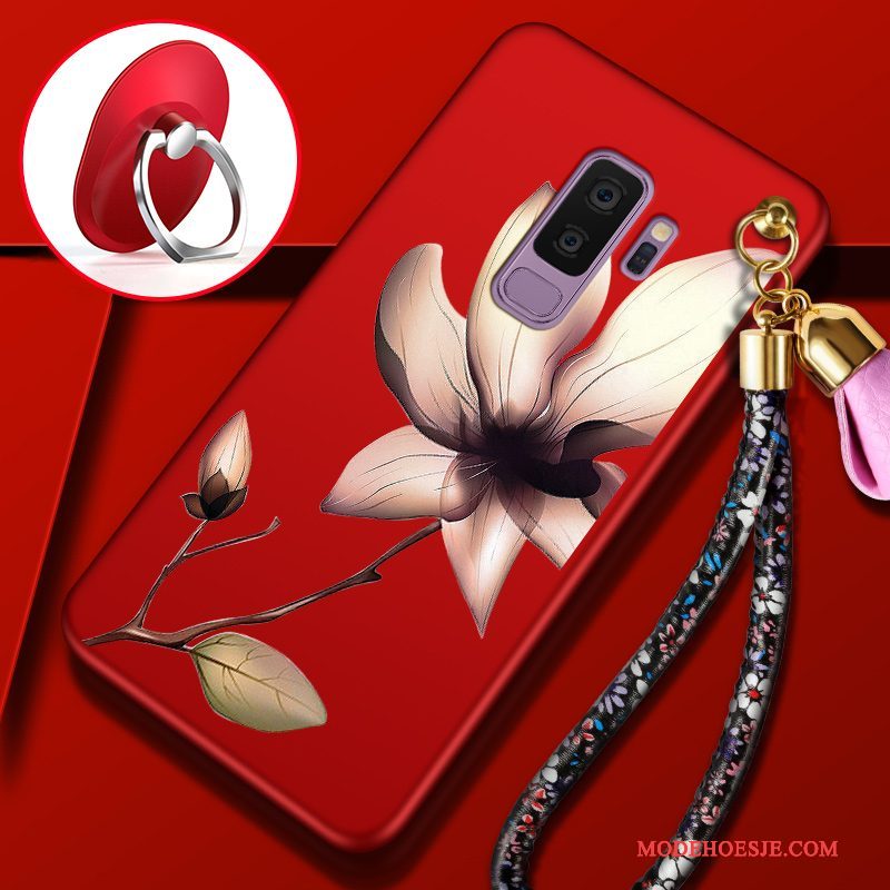 Hoesje Samsung Galaxy S9+ Zakken Anti-fall Rood, Hoes Samsung Galaxy S9+ Zacht Telefoon Schrobben