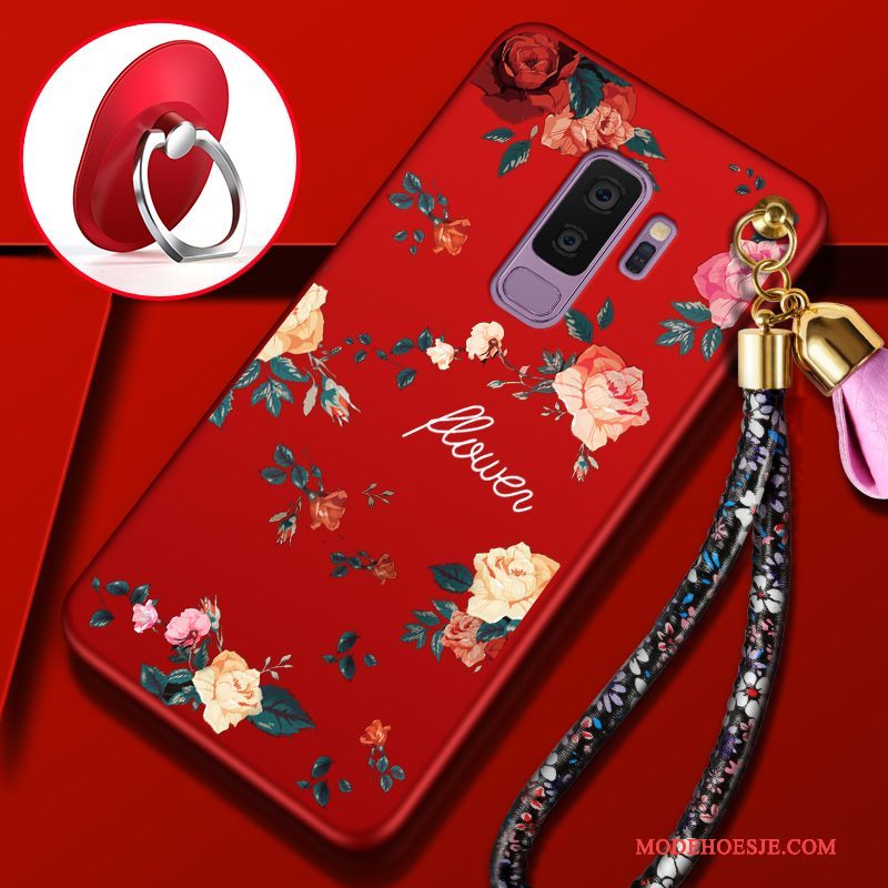 Hoesje Samsung Galaxy S9+ Zakken Anti-fall Rood, Hoes Samsung Galaxy S9+ Zacht Telefoon Schrobben