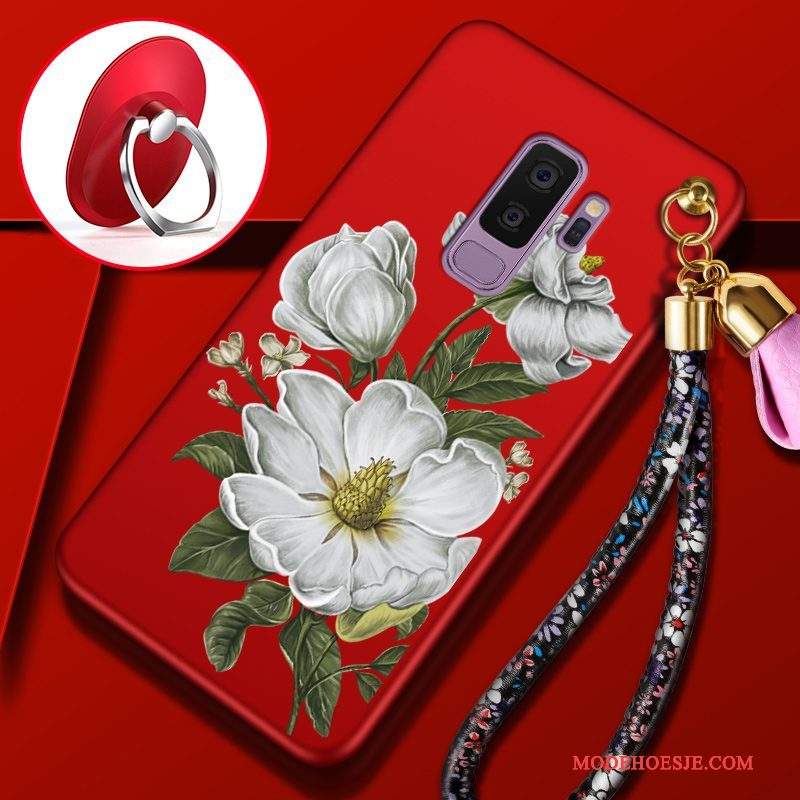 Hoesje Samsung Galaxy S9+ Zakken Anti-fall Rood, Hoes Samsung Galaxy S9+ Zacht Telefoon Schrobben