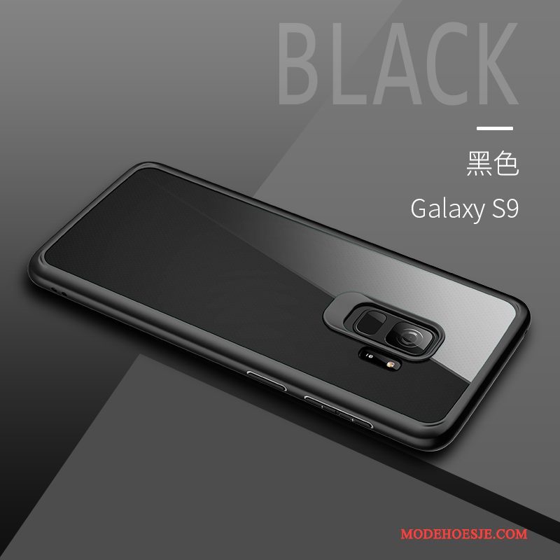 Hoesje Samsung Galaxy S9 Zakken Doorzichtig Rood, Hoes Samsung Galaxy S9 Siliconen Telefoon Zwart