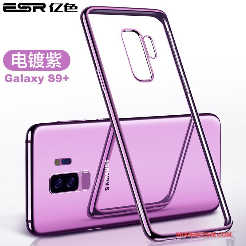 Hoesje Samsung Galaxy S9+ Zakken Dun Doorzichtig, Hoes Samsung Galaxy S9+ Zacht Anti-fall Blauw