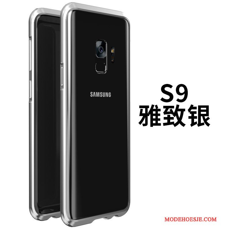 Hoesje Samsung Galaxy S9 Zakken Glas Goud, Hoes Samsung Galaxy S9 Bescherming Telefoon Omlijsting