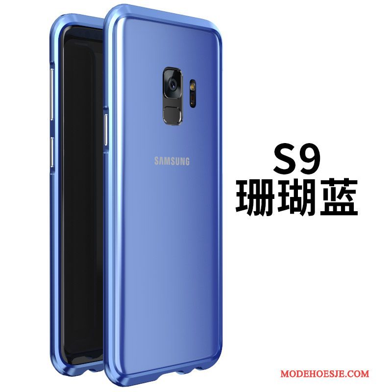 Hoesje Samsung Galaxy S9 Zakken Glas Goud, Hoes Samsung Galaxy S9 Bescherming Telefoon Omlijsting