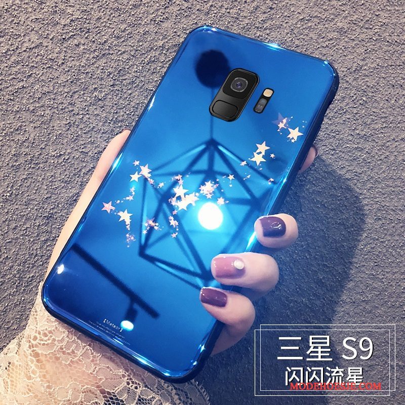 Hoesje Samsung Galaxy S9 Zakken Persoonlijk Anti-fall, Hoes Samsung Galaxy S9 Siliconen Blauw Glas