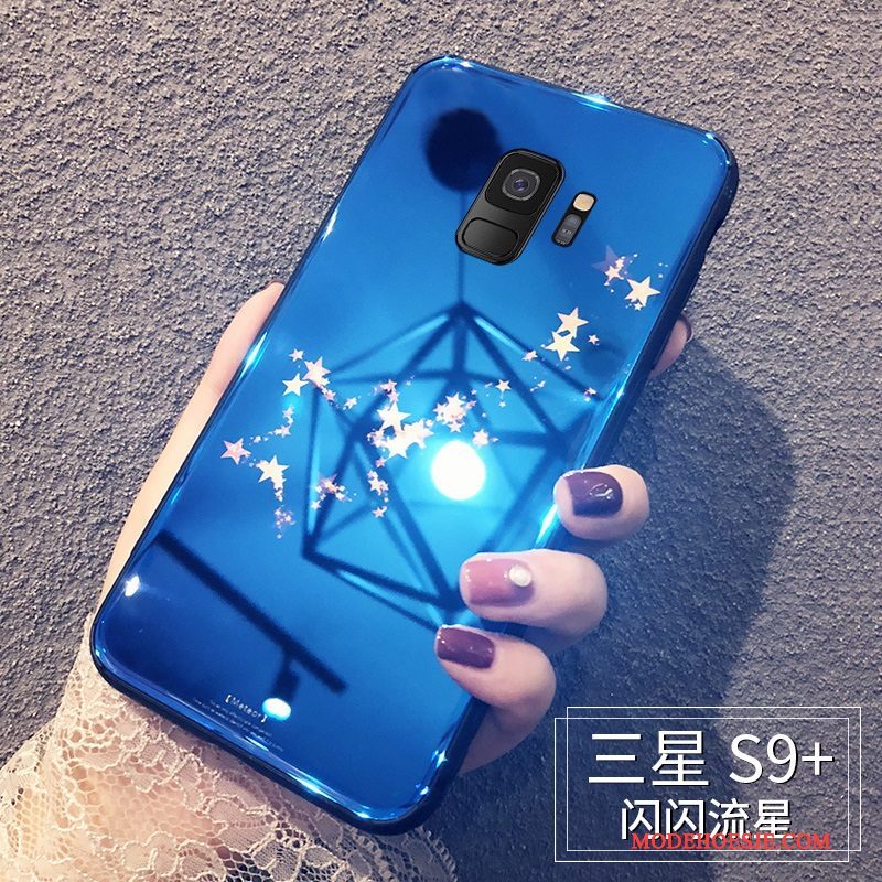 Hoesje Samsung Galaxy S9+ Zakken Persoonlijk Trendy Merk, Hoes Samsung Galaxy S9+ Scheppend Glas Blauw