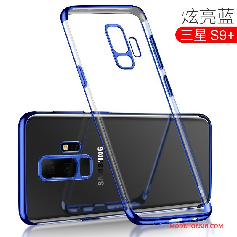 Hoesje Samsung Galaxy S9+ Zakken Trendy Merk Doorzichtig, Hoes Samsung Galaxy S9+ Bescherming Dun Blauw