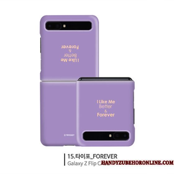 Hoesje Samsung Z Flip Bescherming Purper Rood, Hoes Samsung Z Flip Mini Eenvoudige