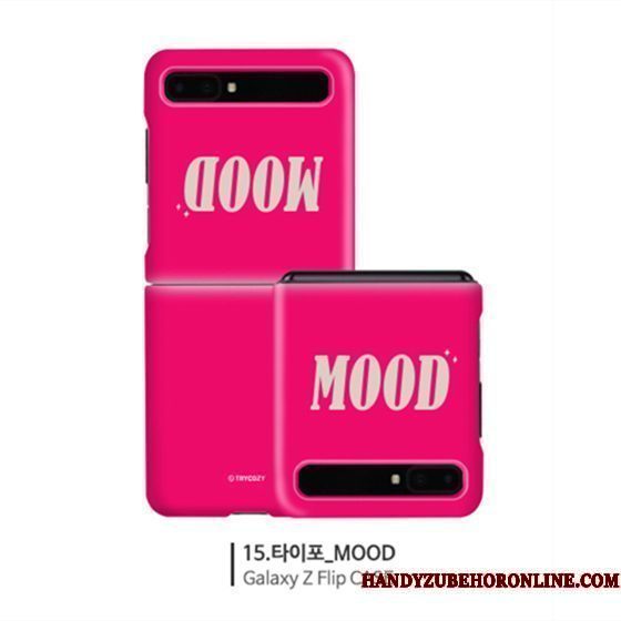 Hoesje Samsung Z Flip Bescherming Purper Rood, Hoes Samsung Z Flip Mini Eenvoudige