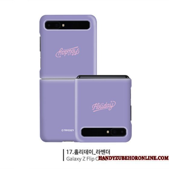 Hoesje Samsung Z Flip Bescherming Purper Rood, Hoes Samsung Z Flip Mini Eenvoudige