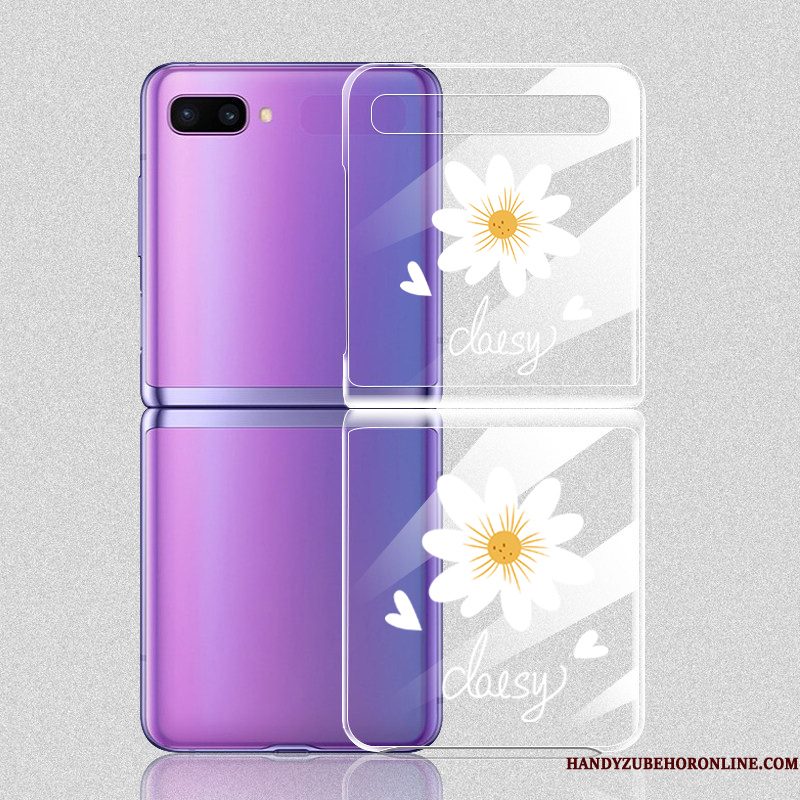 Hoesje Samsung Z Flip Mode Lovers Bloemen, Hoes Samsung Z Flip Bescherming Net Red Doorzichtig