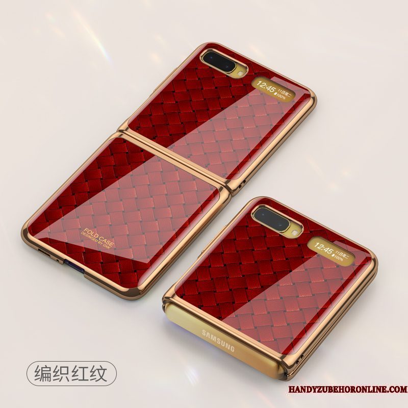 Hoesje Samsung Z Flip Scheppend Platingtelefoon, Hoes Samsung Z Flip Luxe Nieuw Goud