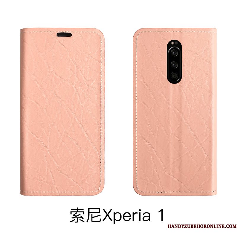 Hoesje Sony Xperia 1 Bescherming Anti-fall Eenvoudige, Hoes Sony Xperia 1 Zakken Roodtelefoon