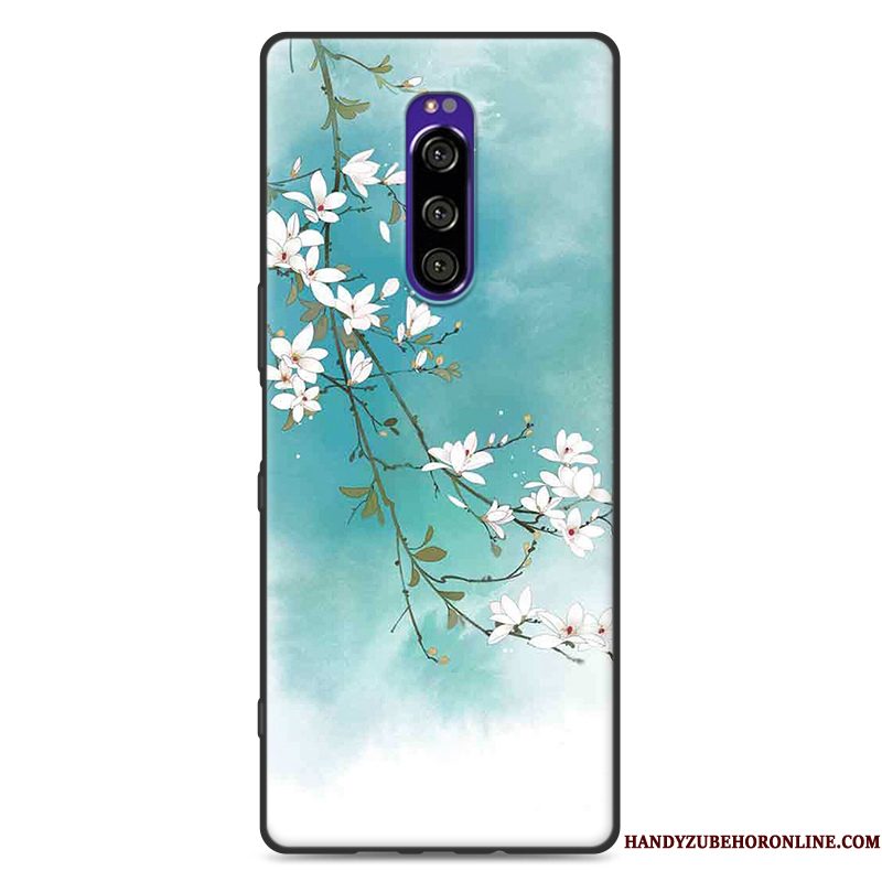 Hoesje Sony Xperia 1 Bescherming Wind Schrobben, Hoes Sony Xperia 1 Siliconen Chinese Stijltelefoon