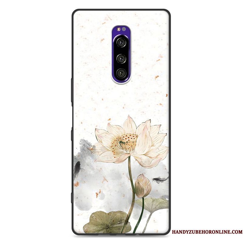 Hoesje Sony Xperia 1 Bescherming Wind Schrobben, Hoes Sony Xperia 1 Siliconen Chinese Stijltelefoon