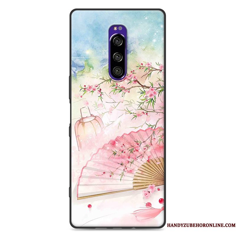 Hoesje Sony Xperia 1 Bescherming Wind Schrobben, Hoes Sony Xperia 1 Siliconen Chinese Stijltelefoon