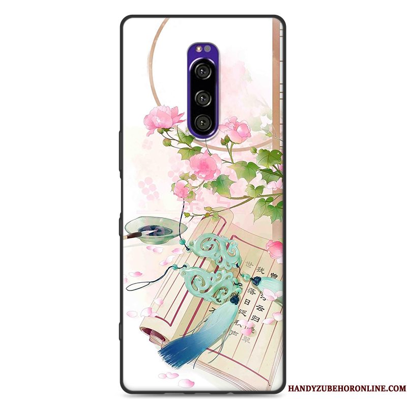 Hoesje Sony Xperia 1 Bescherming Wind Schrobben, Hoes Sony Xperia 1 Siliconen Chinese Stijltelefoon