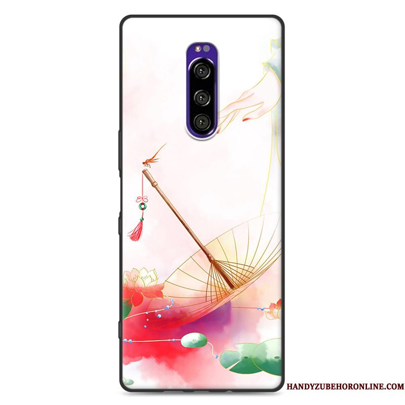 Hoesje Sony Xperia 1 Bescherming Wind Schrobben, Hoes Sony Xperia 1 Siliconen Chinese Stijltelefoon