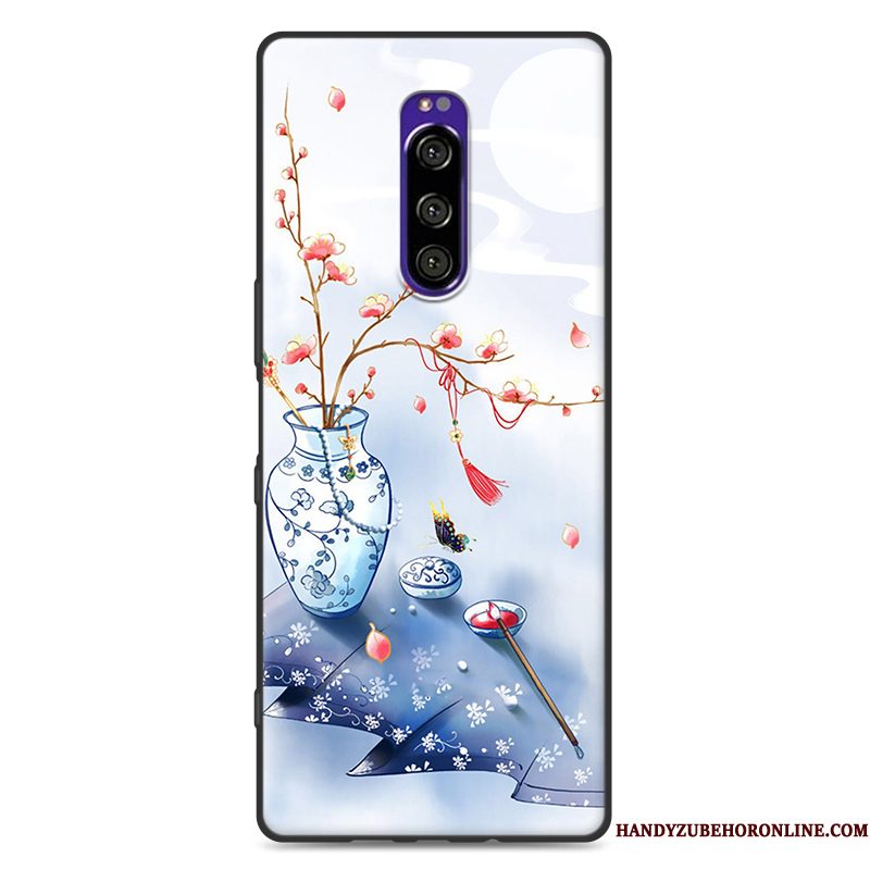 Hoesje Sony Xperia 1 Bescherming Wind Schrobben, Hoes Sony Xperia 1 Siliconen Chinese Stijltelefoon
