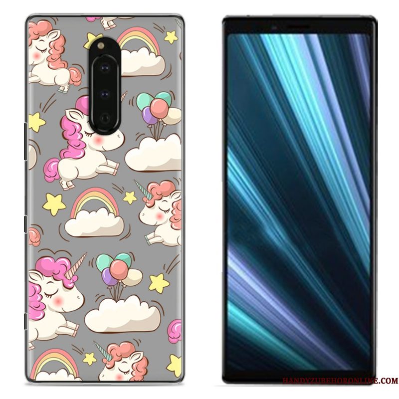 Hoesje Sony Xperia 1 Geschilderd Doek Roze, Hoes Sony Xperia 1 Bescherming Telefoon