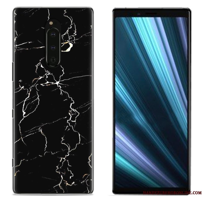 Hoesje Sony Xperia 1 Geschilderd Doek Roze, Hoes Sony Xperia 1 Bescherming Telefoon