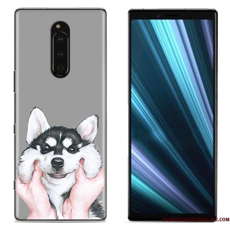 Hoesje Sony Xperia 1 Geschilderd Doek Roze, Hoes Sony Xperia 1 Bescherming Telefoon